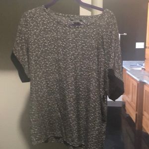 Vince silk blouse black white brown l